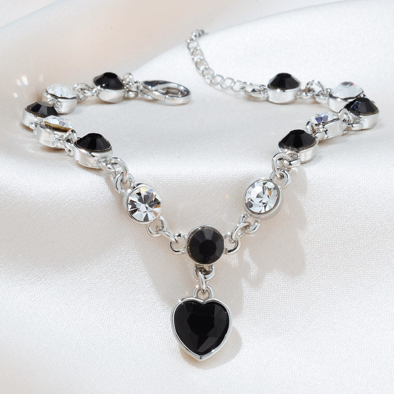 Black Heart Crystal Bracelet