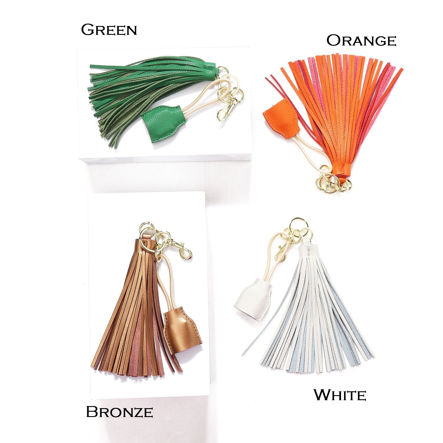 Leather Tassel Keychain with USB charging cable